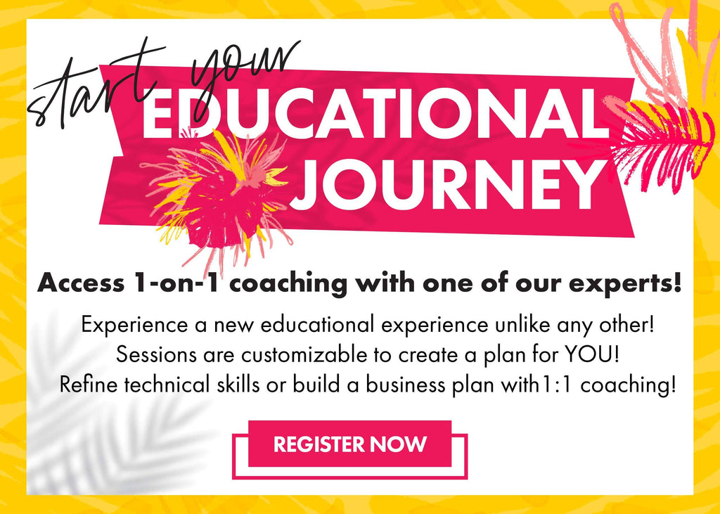 A banner text reading "Start your education journey" promoting hair extension training.