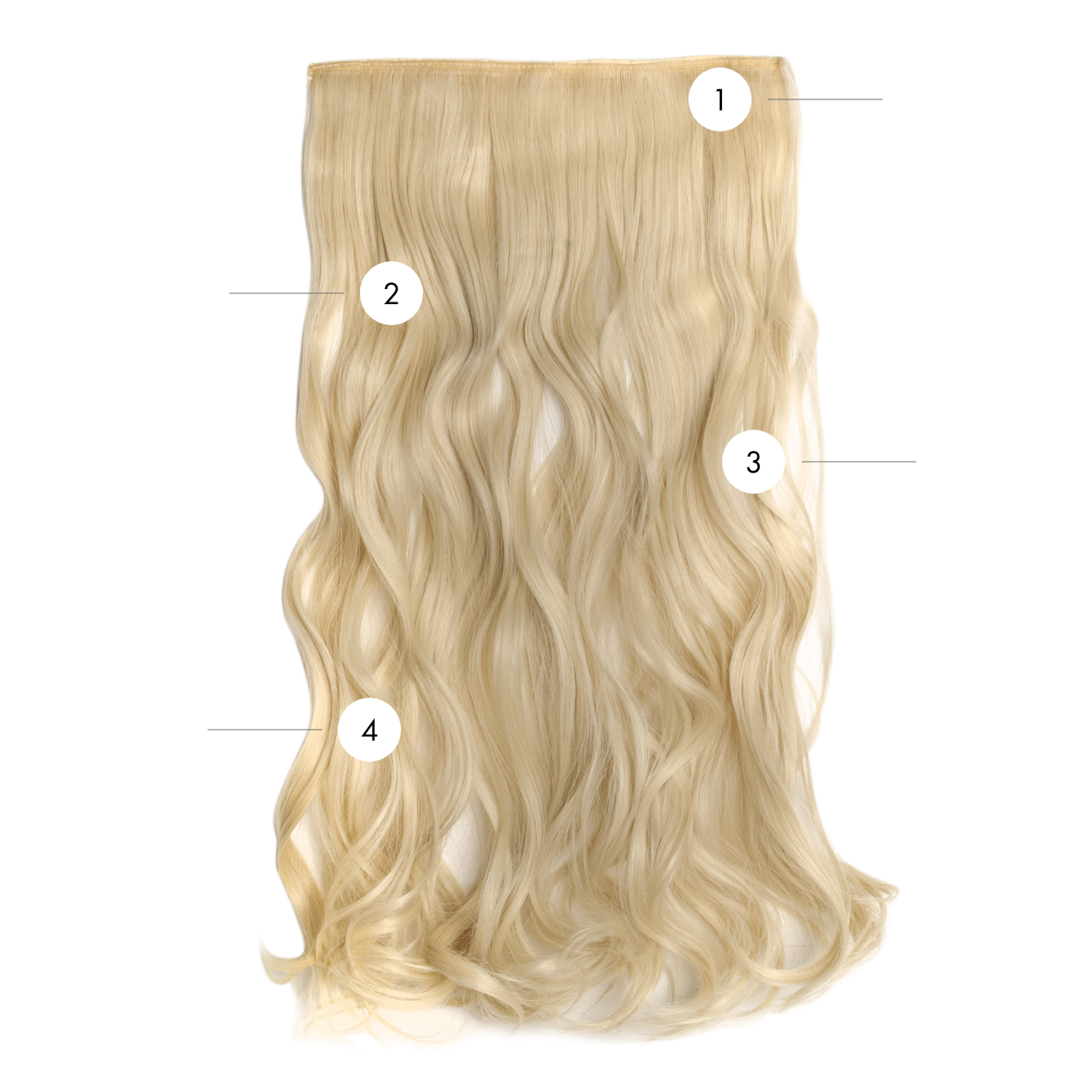 Hair extensions of different lengths are showcased for hair extension learning.