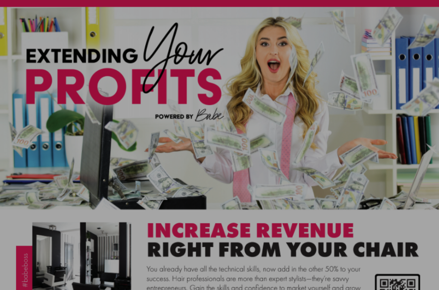 A woman in a white dress surrounded by falling cash, representing profit growth.
